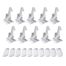 10 pcs Upgraded Invisible Baby Safety Proofing Cabinet Latch Locks - No Too...