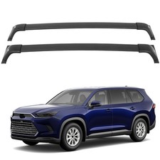 Black Roof Rack Cross Bars Fits Toyota Grand Highlander 2024-2025 Side Rails