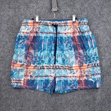 Tommy Bahama Trunk Shorts Mens XL Blue Boardshort Hawaiian Drawstring Swim