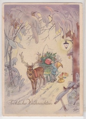 11898 Kunstbildpostkarte Charlotte Baron-Raa - Fröhliche Weihnachten EES 926