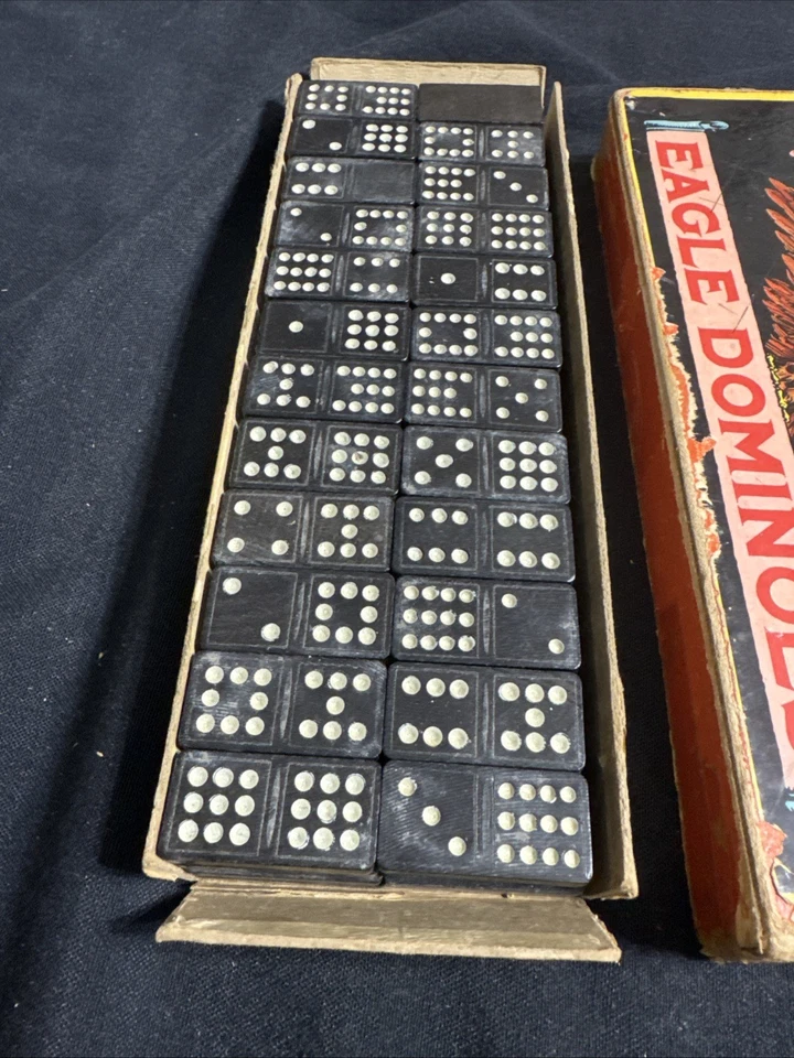 Vintage 1930S Double #12, Eagle Dominoes Box CRISLOID Plastics, Inc - Image 2 of 4