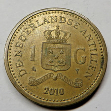Netherlands Antilles Gulden 2010 Aureate Steel KM#37
