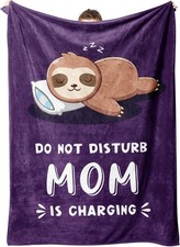 Funny Gifts Mom Mothers Day Mom is Charging Sloth Blanket Birthday Gifts Moms