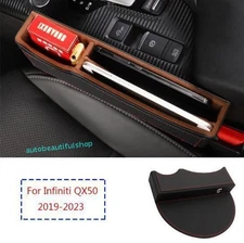 For Infiniti QX50 19-23 Black Leather Console Seat Side Storage Box Panel Trim