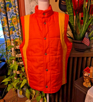 Vintage Montgomery Ward Puffer Vest Zip Up Colorblock Men's Medium Ski 80s 70s