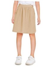 Girls Sweat Skirts Kids Cute Elastic Waist Ruffle A-line 10-12 Years Khaki