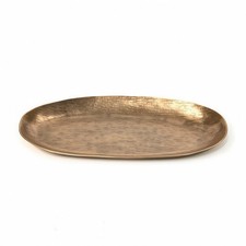 Aluminiumschale mit Hammerschlag-Struktur geh&auml;mmert Alu-Schale oval f&uuml;r Konsole