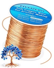 24/26 Gauge Copper Wire for Jewelry Making, Pure Dead Soft Bare Copper Wir...