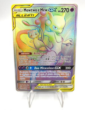 Pokemon Card Mewtwo and Mew Gx Allies 242/236 Full Art Mind Tuning Ita Good