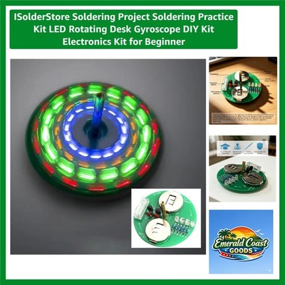 Beginner-Friendly Electronics Kit: LED Rotating Gyroscope Soldering Project