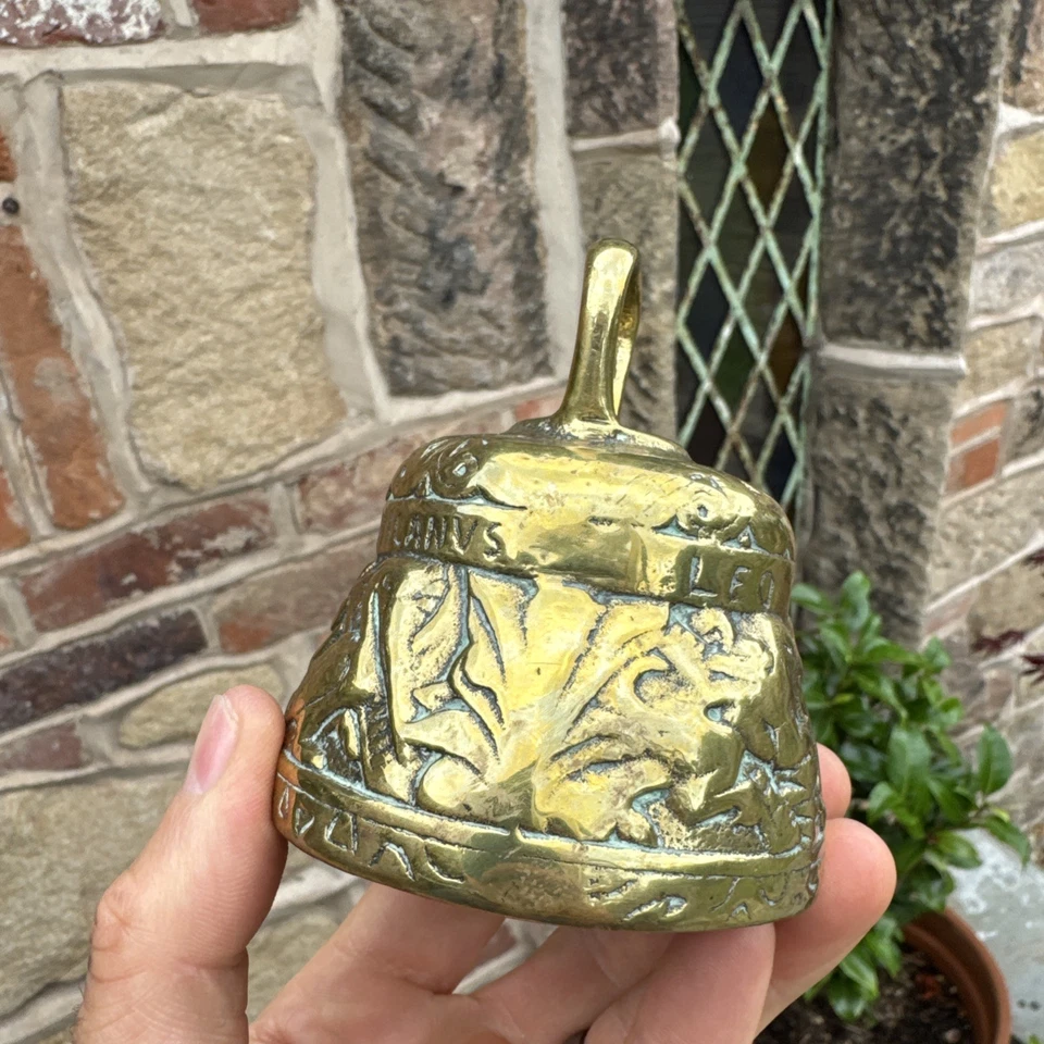 Brass Sanctuary Alter/Prayer Bell Pelicans Leo  England Catholic Vintage Church  - Image 4 of 4