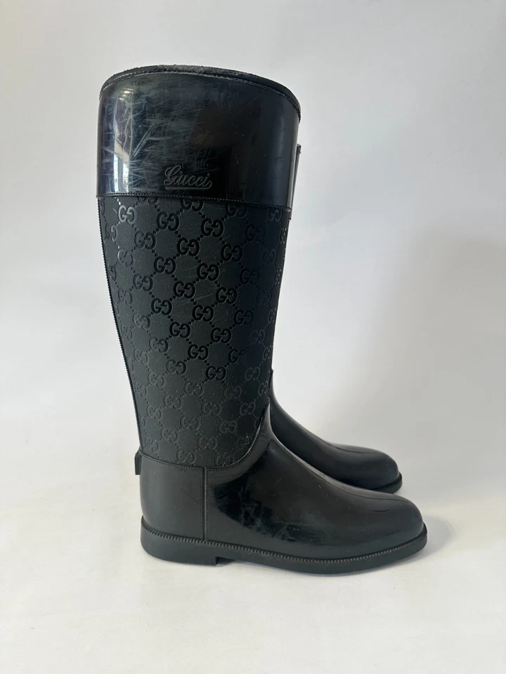 Botas de lluvia de goma Gucci GG Signature para mujer talla: 37 EU/ 7 US/ 4 UK Foto 2 de 4