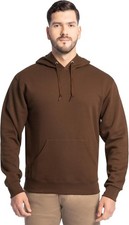 Men's Sweatshirt Long Sleeve Warm Mocha Cotton, Polyester Hooded Neck Pull On