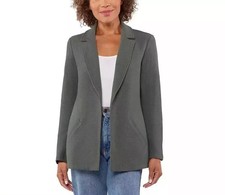 Matty M Womens Knit Boyfriend Blazer, Dark Sage, L