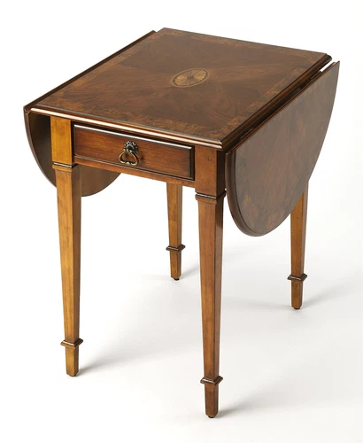Butler Specialty Pembroke Drop Leaf Table In Olive Ash Burl - Picture 1 of 3