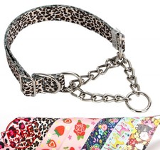 Leopard M Martingale Dog Collar Chain Adjustable Training No Pull