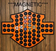 Poker Chip Orange/Black Magnetic Display  Fits 60 Harley-Davidson or Casino chip
