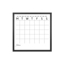 MCS Dry Erase Calander 24x24 Black Framed Monthly Calendar for The Wall, Stay Or