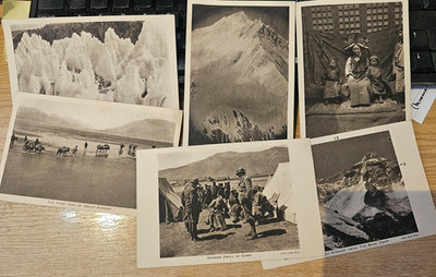Original and Rare set of Everest Expedition Postcards Of Photographs 1922 (6 )