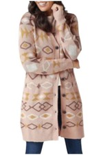 Denim Co. Jacquard Women's Button-Front Sweater Cardigan Misty Rose