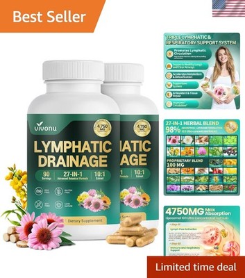 27-in-1 Liposome Lymphatic Drainage Supplements, 180 Day Supply with Echinace...