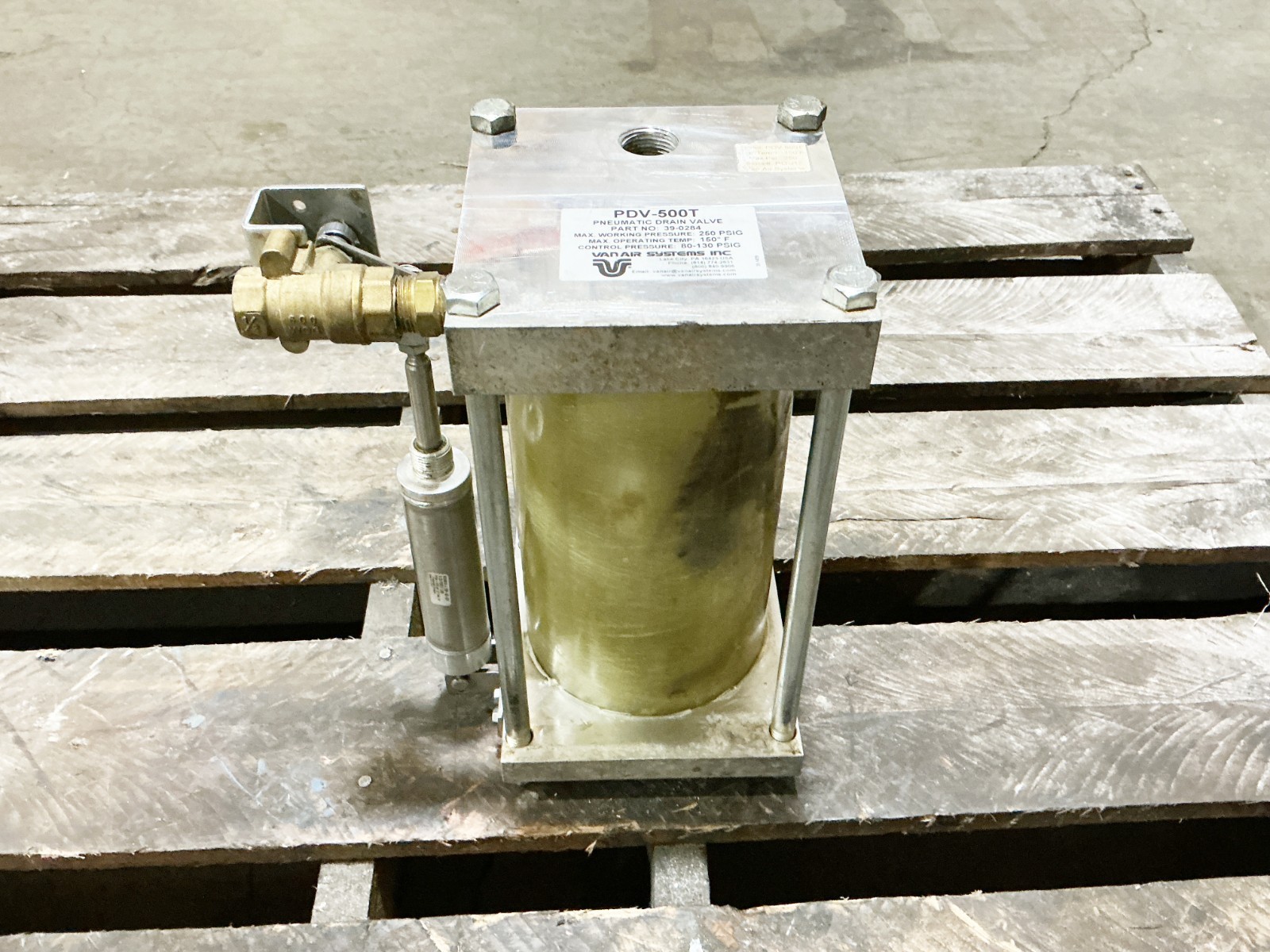 Vanair Systems inc 39-0284 Pneumatic Drain Valve 250PSIG 150F Deg PDV-500T