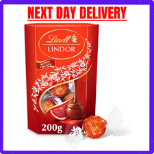 Lindt Lindor Orange Milk Chocolate Truffles – 200g Box (Approx. 16 Balls)