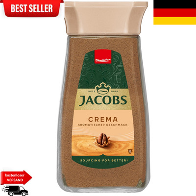 Jacobs Crema löslicher Bohnenkaffee, Instant Kaffee, 200 g im Glas, 112 Getränke