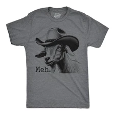 Mens Funny T Shirts Meh Goat Sarcastic Animal Graphic Novelty Tee For Men
