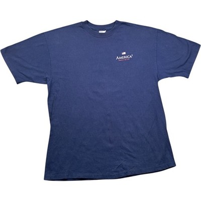 Hanes T Shirt Extra Large Herren Blau Baumwolle Vintage Amerika Grafik 90er