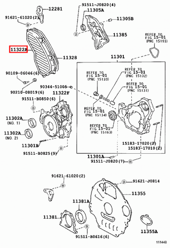 Genuine Toyota LandCruiser 105 Series HZJ 1HZ 4.2 Diesel Timing Belt Cover - Picture 13 of 14
