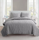 Vcny Home Queen 3pc Quilt Set Shore Gray