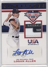 2017 USA Baseball Stars & Stripes Laundry Tag 2/8 Logan Allen Patch Auto 0i76