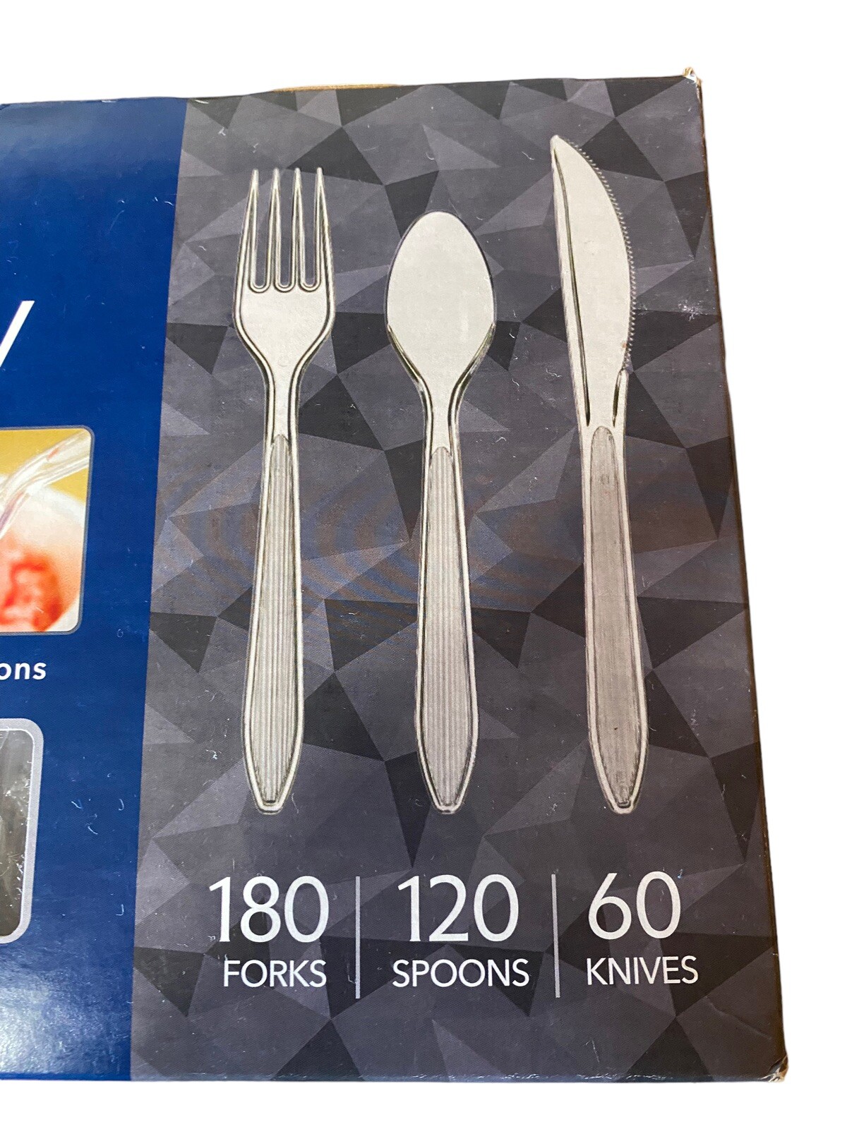 Kirkland Signature Cutlery Box, Clear, 360 Piece Forks Spoons Knives