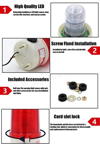 Small strobe warning light, sound and light alarm, LED signal light with buzzer - Picture 8 of 9