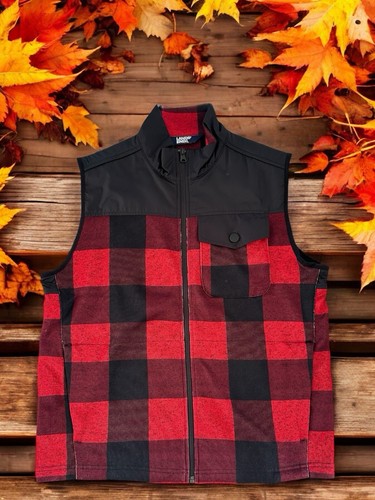 Lands End Lightweight Fall Plaid Vest Mens Medium 38-40 Front Pockets Outdoor - Picture 7 of 12