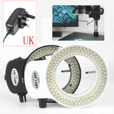 144 LED Bulbs Microscope Ring Light Illuminator Lamp UK Plug Adjustable Control