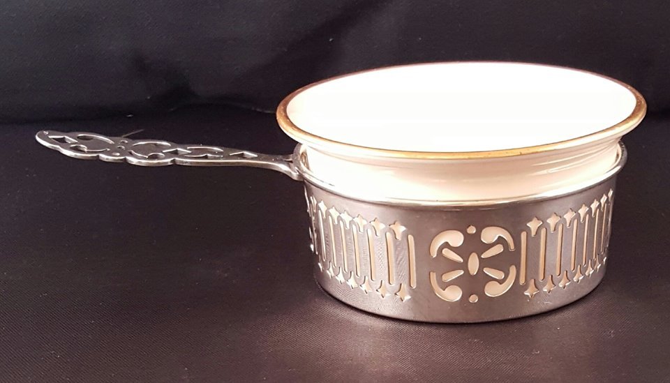 Antique Shreve and Co. Sterling Silver Ramekin Holder with Lenox