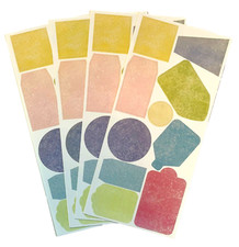 4 sheets Spring Scrapbook Stickers DCWV Pastel Colorful Journal TAGS