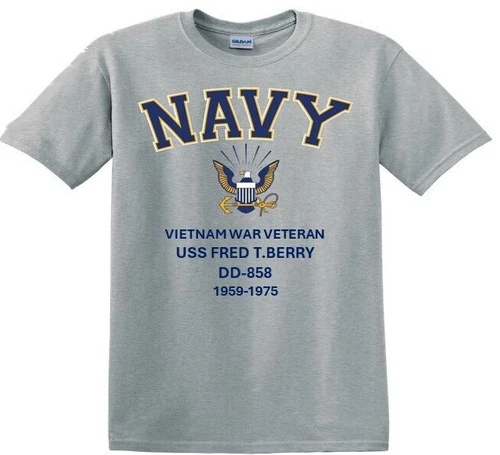 USS FRED T.BERRY  DD-858 * VIETNAM WAR*EAGLE *T-SHIRT. OFFICIALLY LICENSED - Picture 1 of 10