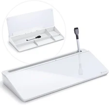 (White)Worxsail Desk Whiteboard with Storage, Dry Erase White Board Keyboard