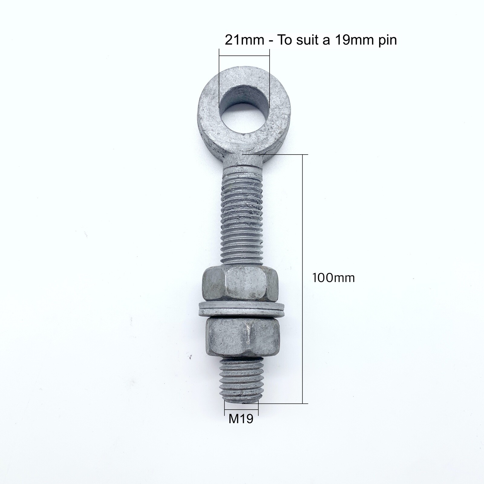 Gate Hinge Eye Bolts Adjustable Nuts & Washers Hang Gate Pin Hinge 12