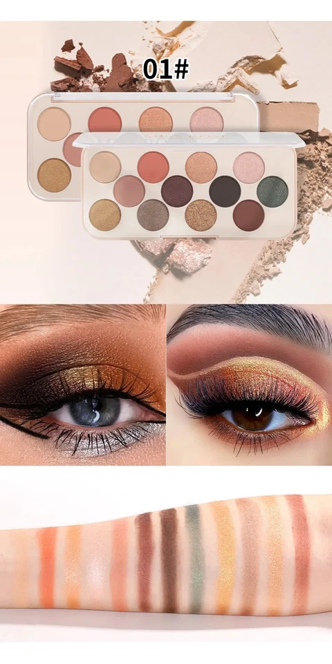 12 Color Matte Shimmer Nude Eyeshadow Palette Mineral Glitter Eye Shadow Pallete - Image 3 of 4