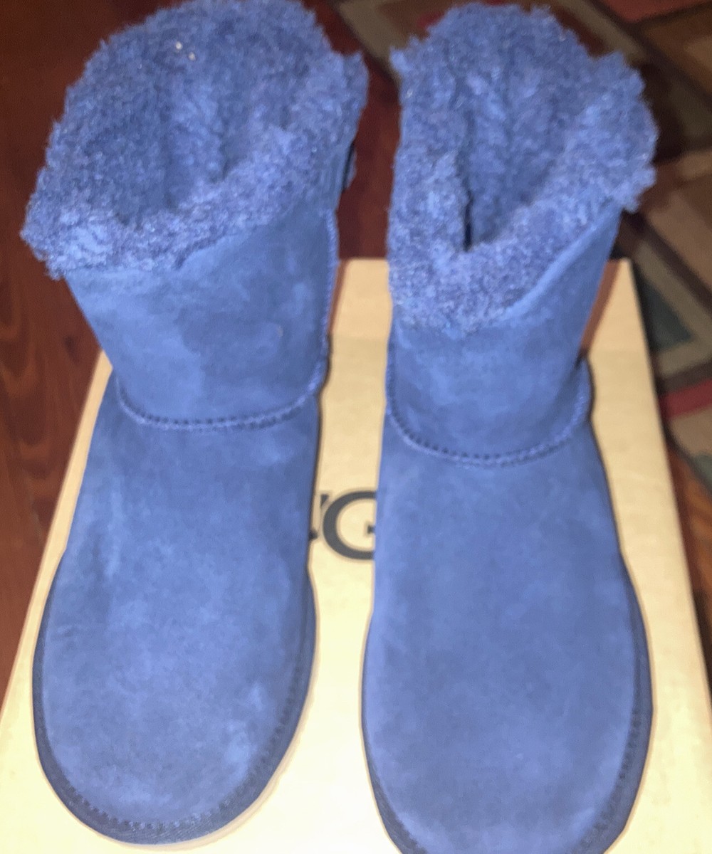 WM Uggs Mini Bailey Corduroy Bow Size Color Navy 1117650