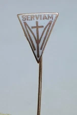 SERVIAM, Catholic badge, pin, badge, KASUN Croatia 1960s. Very rarre pin !