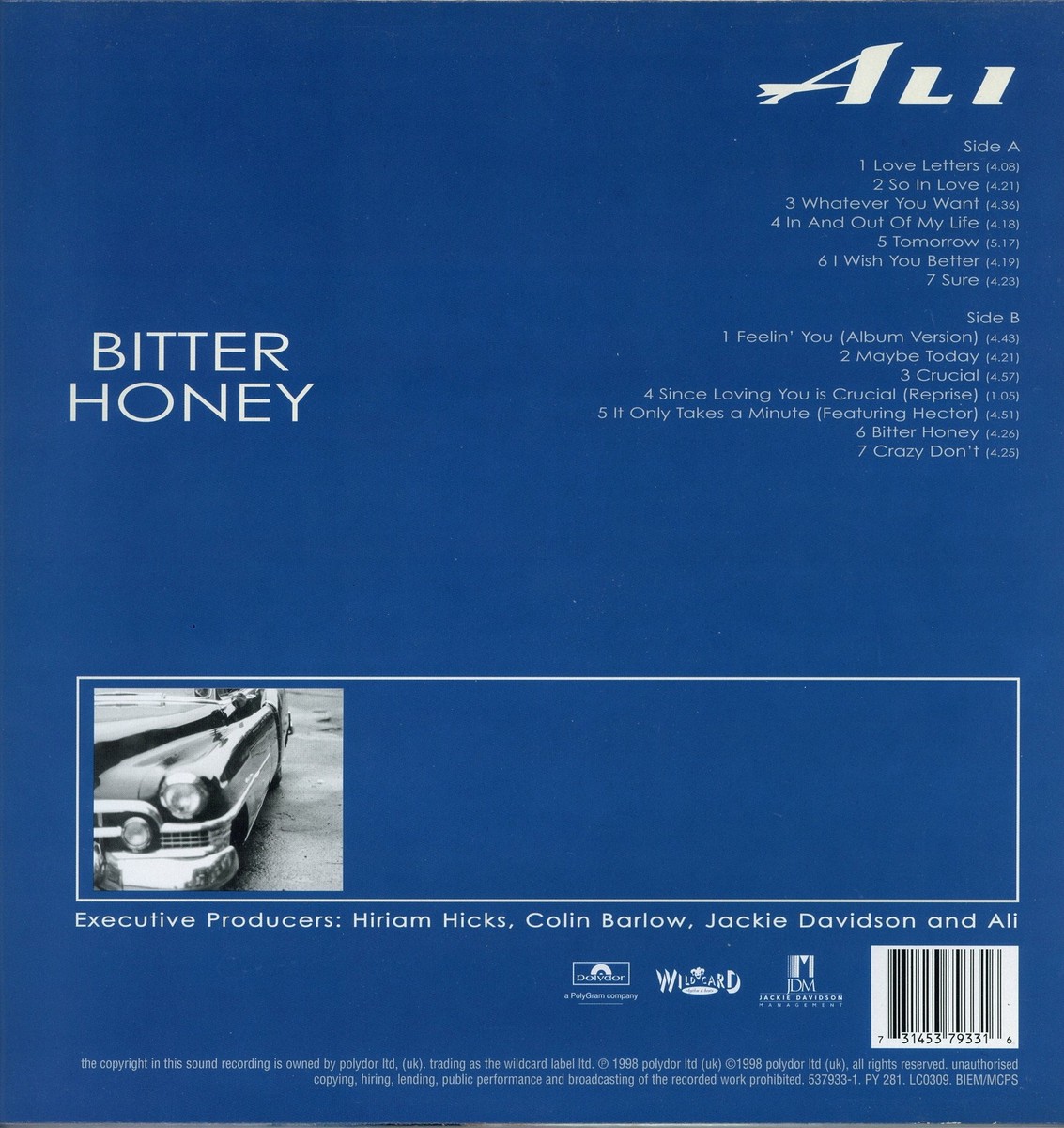 洋楽 ALI / BITTER HONEY Ali - Bitter Honey '98 LP UK ORG!EX+/NM- | eBay