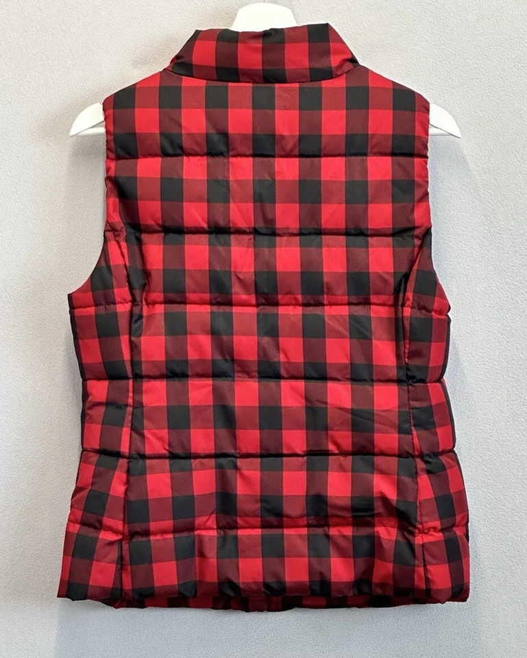 Chaqueta chaleco acolchado a cuadros Ruffhewn Petite mediana roja y negra Buffalo para mujer Foto 2 de 4