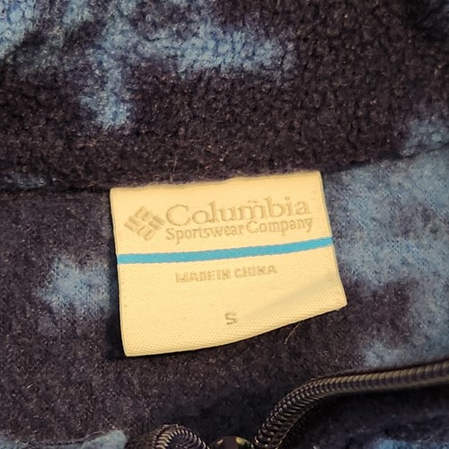 Columbia Fleece Vest Womens Small Blue Full Zip Geometric Pattern Outdoor - Picture 4 of 12