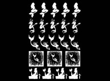 Mermaid Variety 22 pcs 1 Inch White Fused Glass Decals