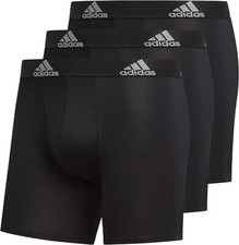 Adidas Men's Performance Boxer Brief Underwear Black XL, 3-Pack NEW Open Box